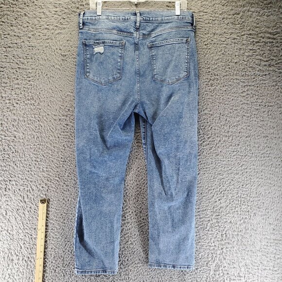 A.N.A Jeans Womens Size 16 Blue High-Rise Straight Distressed Denim - Picture 11 of 12